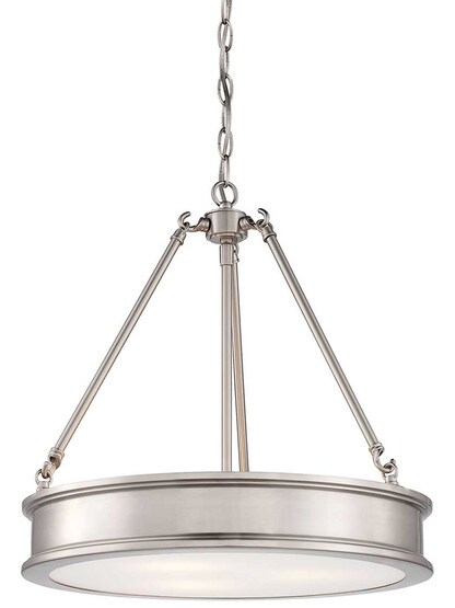 Harbour Point 3-Light Pendant in Brushed Nickel.